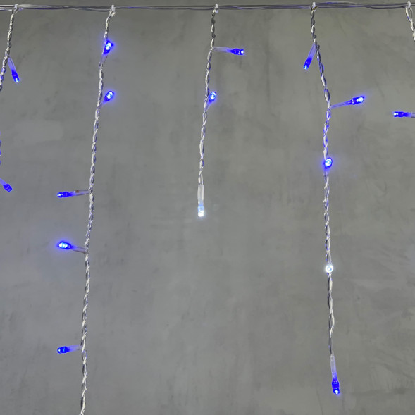 Светодиодная бахрома 4,9*0,5 м., 240 синих LED ламп, мерцание, прозрачный провод ПВХ, Beauty Led (PIL240BLW-10-2B) 