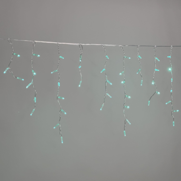 Светодиодная бахрома 3,1*0,5 м., 120 LED, аква, статика, прозрачный провод ПВХ, LTC (PIL120CAP-10-2A) 