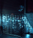 Светодиодная гирлянда бахрома 3*0.5 м., 3 батарейки типа D 4.5V, 100 LED ламп небесно голубого цвета, прозрачный силикон, LTC (ECC100-10-8SB) 