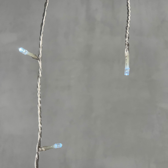 Светодиодная бахрома 3*0.5 м., 3 батарейки типа D 4.5V, 100 LED ламп холодно белого цвета, прозрачный силикон, LTC (ECC100-10-8W) 