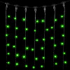 Светодиодный занавес 2*1 м., 200 зеленых LED ламп, черный провод ПВХ, LTC (PCL202-11-2G)