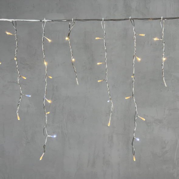 Светодиодная бахрома 3,1*0,5 м., 150 теплых белых LED ламп, мерцание, прозрачный провод ПВХ, LTC (PIL150BLW-10-2WW) 