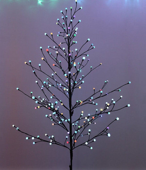 Светодиодная флористика Светодиодное дерево 1.8 м., 220V, 216 RGB мерцающих LED ламп, черный провод, Beauty Led (LC176L-U216C-136) 