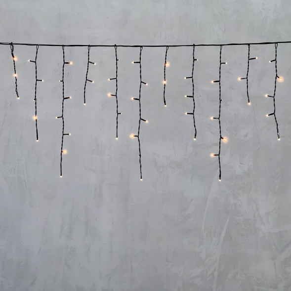 Светодиодная бахрома 4,9*0,5 м., 240 экстра теплых белых LED ламп, черный провод ПВХ, Beauty Led (PIL240-11-2EWW) 
