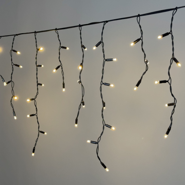 Светодиодная бахрома 3,1*0,5 м., 120 LED, тепло-белый, статика, чёрный провод каучук, LTC (ECO120-1-2WW) 