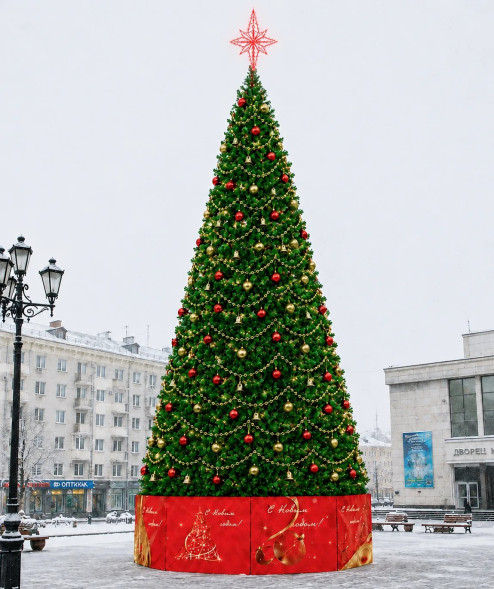 Уличная каркасная елка Уральская Люкс 30 м., ПВХ, зеленая, ЕлкиТорг (2973000) оптом