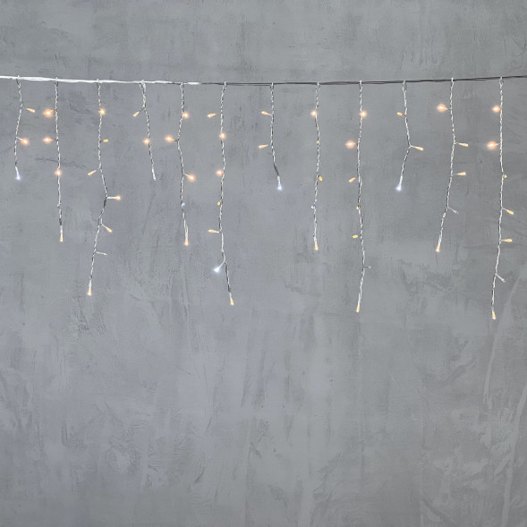 Светодиодная бахрома 4,9*0,5 м., 240 экстра теплых белых LED, мерцание, прозрачный провод ПВХ, Beauty Led (PIL240BLW-10-2EWW) 