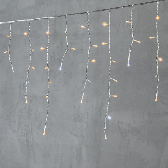 Светодиодная бахрома 4,9*0,5 м., 240 экстра теплых белых LED, мерцание, прозрачный провод ПВХ, Beauty Led (PIL240BLW-10-2EWW) 