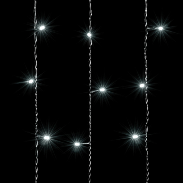 Светодиодный занавес 2*3 м., 600 белых LED ламп, черный провод ПВХ, Beauty Led (PCL602-11-2W) 