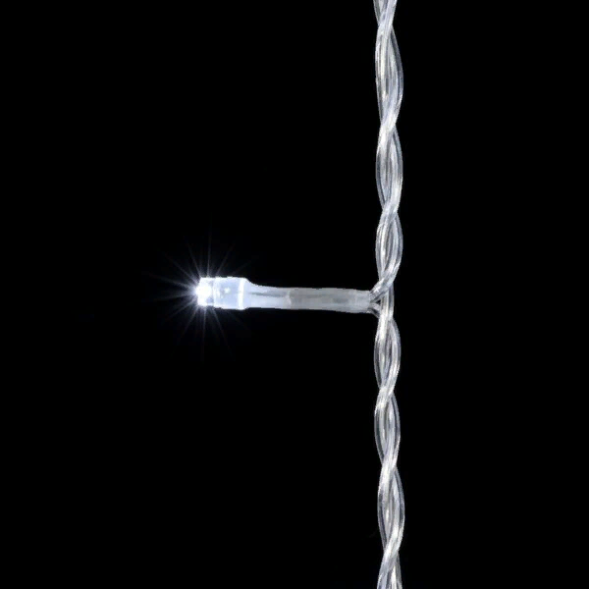 Светодиодный занавес 2*2 м., 400 белых LED ламп, мерцание, прозрачный провод ПВХ, LTC (PCL402BLW-10-2W) 