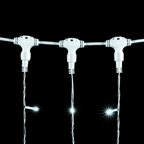 Светодиодный занавес 2*3 м., 600 белых LED ламп, прозрачный провод ПВХ, LTC (PCL602-10-2W) 