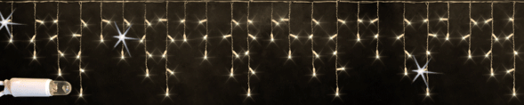 Светодиодная мерцающая бахрома с колпачком 3*0.5 м., 112 теплых белых LED ламп, белый провод, Rich LED (RL-i3*0.5F-CW/WW) 