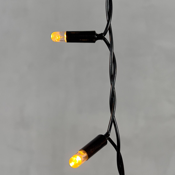 Светодиодная бахрома с колпачком 3,1*0,5 м., 120 экстра теплых белых LED ламп, черный провод ПВХ, IP65, LTC (PIL120CAP-11-2EWW) 