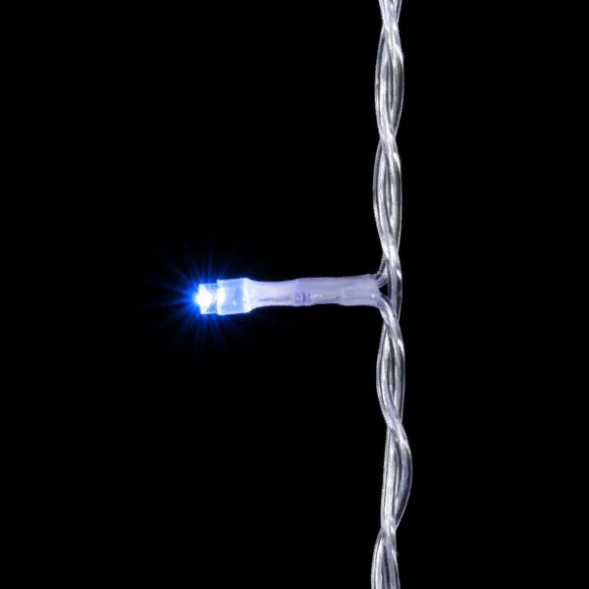 Светодиодный занавес 2*2 м., 400 синих LED ламп, мерцание, прозрачный провод ПВХ, LTC (PCL402BLW-10-2B) 