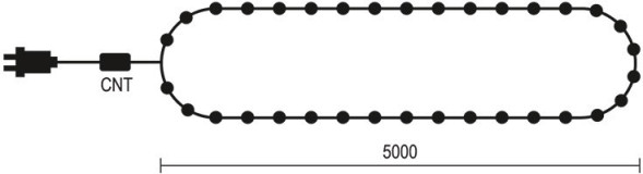 Светодиодная нить Самоцветы 100 теплых белых LED ламп, 10 м., 220В, зеленый провод, Beauty Led (SAM100-13-2WW) 