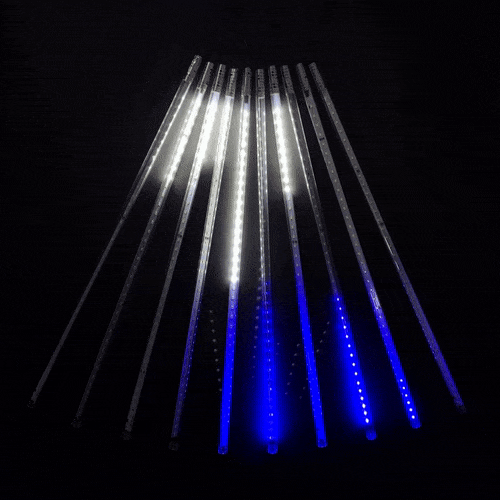 Гирлянда Тающие сосульки 10*0.5 м., 24V., 600 бело-синих LED ламп, коннектор, черный ПВХ, LTC (CCL600-10-1WB) 