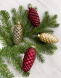 Набор стеклянных шишек Клад Белки 10*5 см., 12 шт., золото и красный, Christmas DeLuxe (86462) 