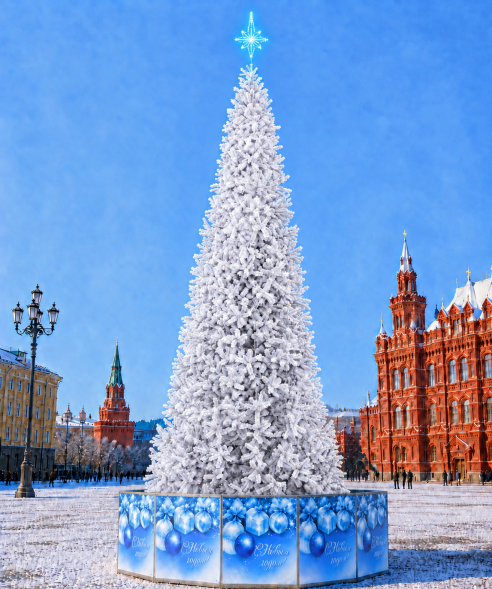 Уличная ствольная елка Альпийская Люкс 20 м., ПВХ, белая, ЕлкиТорг (3032000) 