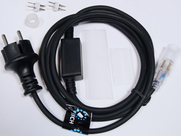 Блок питания для гирлянд с эффектом мерцания 1.5 м., 220V, 2А, черный провод, Rich LED (RL-220AC/DC-2AF-B) 