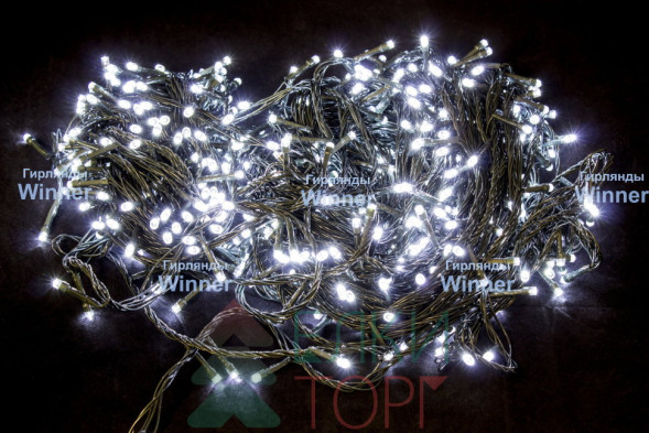 Светодиодная нить 26 м., 220V, 400 холодных LED ламп, контроллер, черный провод, Winner (w.01.5B.400-) 