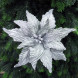 Декоративный цветок Пуансеттия 28 см., серебро, на клипсе, Christmas DeLuxe (83425-87299) 