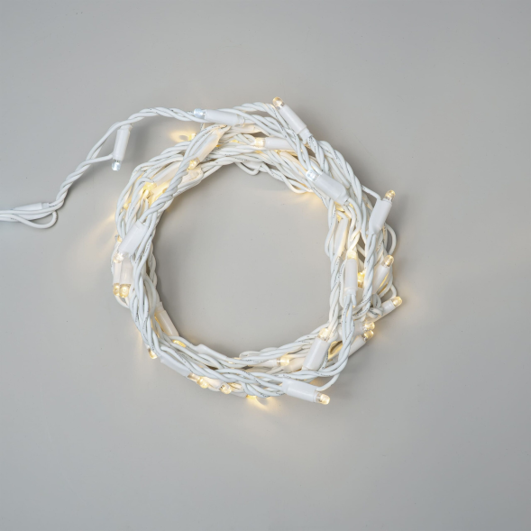 Светодиодная нить Тверская 7 м. с контроллером 24 В, 54 LED, тепло-белый, белый провод каучук, LTC (FL70-8-1WW+) 