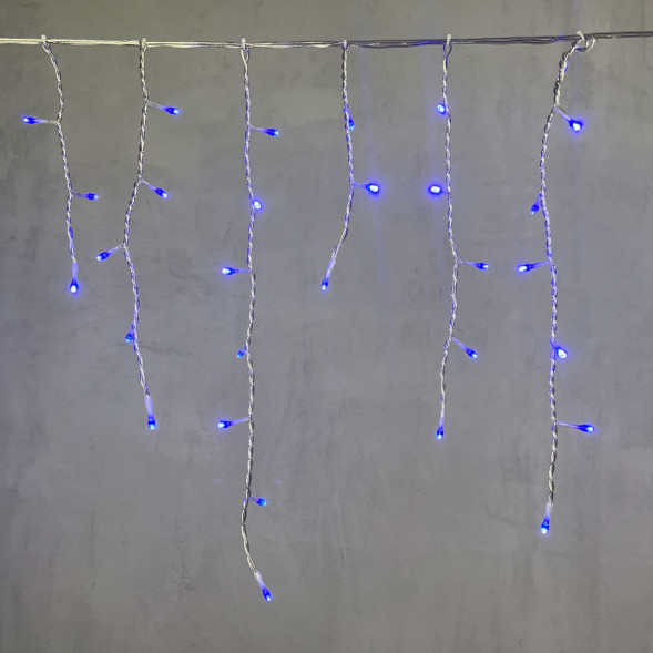 Светодиодная гирлянда бахрома 3*0,5 м., 150 синих LED ламп, силиконовый прозрачный провод, Beauty Led (ECC150-10-2B) 