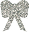 Бантик из пенофлекса с блестками 150 мм., серебро, ПромЕлка (Б1-150SILVER)
