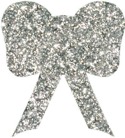 Бантик из пенофлекса с блестками 150 мм., серебро, ПромЕлка (Б1-150SILVER) 