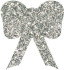 Бантик из пенофлекса с блестками 150 мм., серебро, ПромЕлка (Б1-150SILVER)