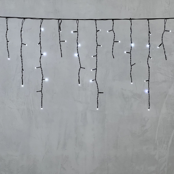 Светодиодная бахрома 3,1*0,5 м., 150 холодных белых LED ламп, мерцание, черный провод ПВХ, LTC(PIL150BLW-11-2W) 
