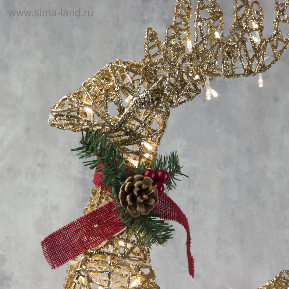 Светодиодная фигура Олень золотистый 50×85×18 см., металл, 220 В, Luazon Lighting (3662049) 