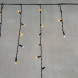 Светодиодная бахрома с колпачком 3,1*0,5 м., 120 желтых LED ламп, мерцание, черный провод ПВХ, IP65, LTC (PIL120BLWCAP-11-2Y) 
