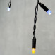 Светодиодная бахрома с колпачком 3,1*0,5 м., 120 желтых LED ламп, мерцание, черный провод ПВХ, IP65, LTC (PIL120BLWCAP-11-2Y) 