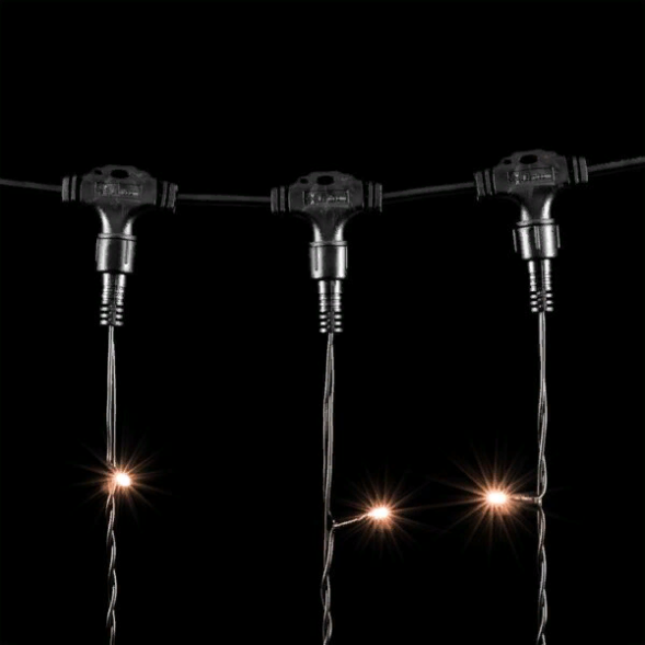 Светодиодный занавес 2*3 м., 600 экстра теплых белых LED ламп, черный провод ПВХ, LTC (PCL602-11-2EWW) 