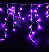 Гирлянда бахрома 3*0,5 м, 220V., 150 лиловых LED ламп, соединяемая, силиконовый прозрачный провод, Beauty Led (ECC150-10-2L)