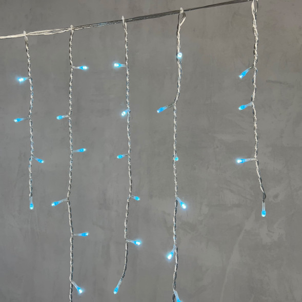 Светодиодная бахрома 5*0,9 м., 348 небесно-голубых LED ламп, силиконовый прозрачный провод, Beauty Led (ECC348-10-2SB) 