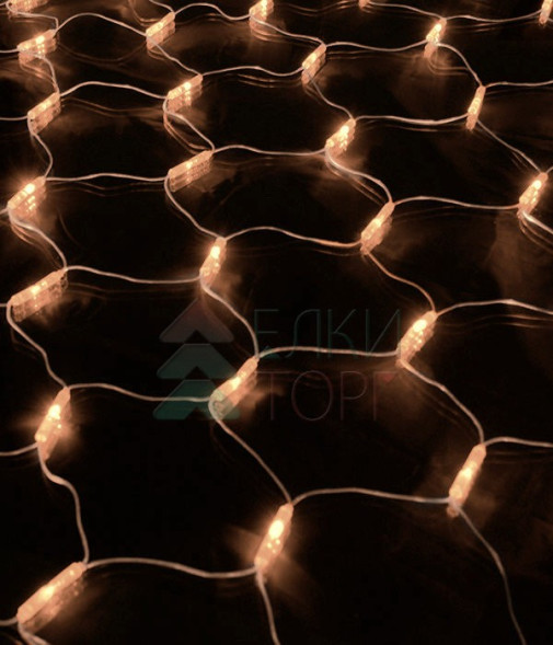Светодиодная сетка с контроллером 2*2 м., 256 теплых белых LED ламп, прозрачный ПВХ, Beauty Led (NTL256C-10-2WW) 