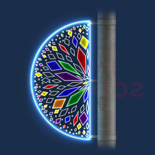 Светодиодная консоль из поликарбоната Калейдоскоп 60*120 см., 220В, Conso (KPF-010-L002) 