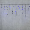 Светодиодная бахрома с колпачком 3,1*0,5 м., 120 синих LED ламп, мерцание, черный провод ПВХ, IP65, LTC (PIL120BLWCAP-11-2B)