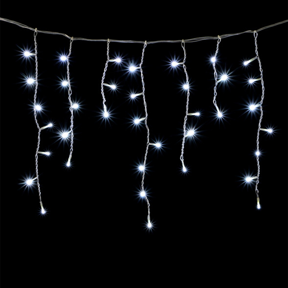Светодиодная гирлянда бахрома 3*0,5 м., 150 белых LED ламп, силиконовый прозрачный провод, Beauty Led (ECC150-10-2W) 