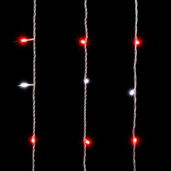 Светодиодный занавес 2*3 м., 600 красных LED ламп, мерцание, прозрачный провод ПВХ, LTC (PCL602BLW-10-2R) 