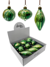 Набор стеклянных украшений Акварель зеленая 80 мм., 9 шт., Christmas DeLuxe (13073)