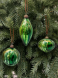 Набор стеклянных украшений Акварель зеленая 80 мм., 9 шт., Christmas DeLuxe (13073) 