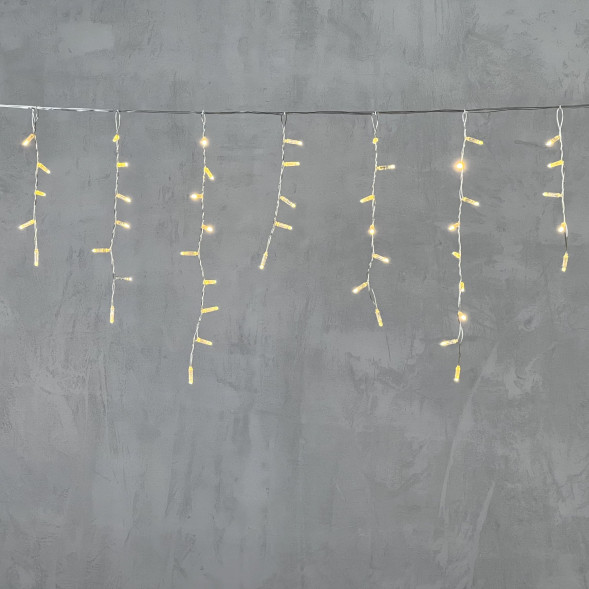 Светодиодная бахрома с колпачком 4,9*0,5 м., 189 теплых белых LED ламп, прозрачный провод ПВХ, IP65, Beauty Led (PIL189CAP-10-2WW) 