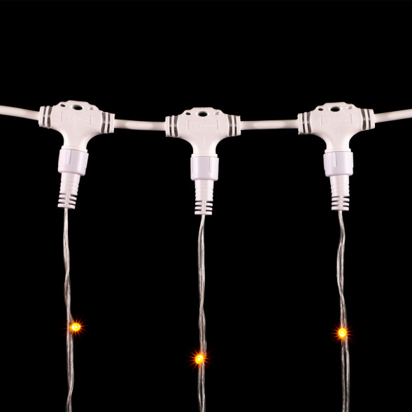 Светодиодный занавес 2*3 м., 600 желтых LED ламп, мерцание, прозрачный провод ПВХ, LTC (PCL602BLW-10-2Y) 