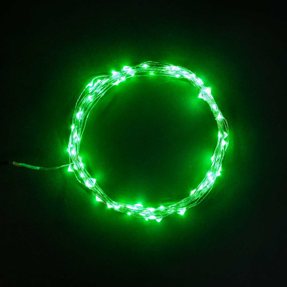 Светодиодная гирлянда нить Роса 10 м., 12V, 100 зеленых LED ламп, Beauty Led (Rosa 100-10-G) 