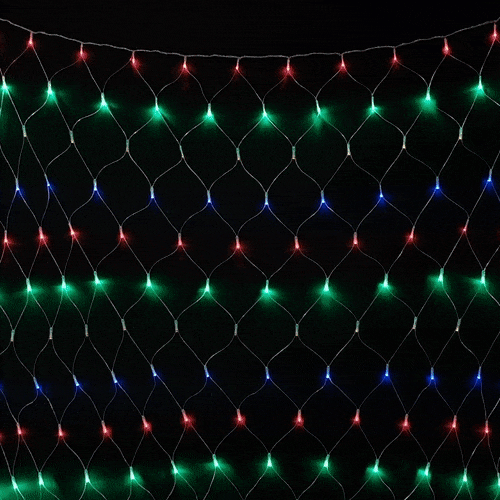 Светодиодная сетка с контроллером 2*3 м., 384 разноцветных LED ламп, прозрачный ПВХ, LTC (NTL384C-10-2M) 