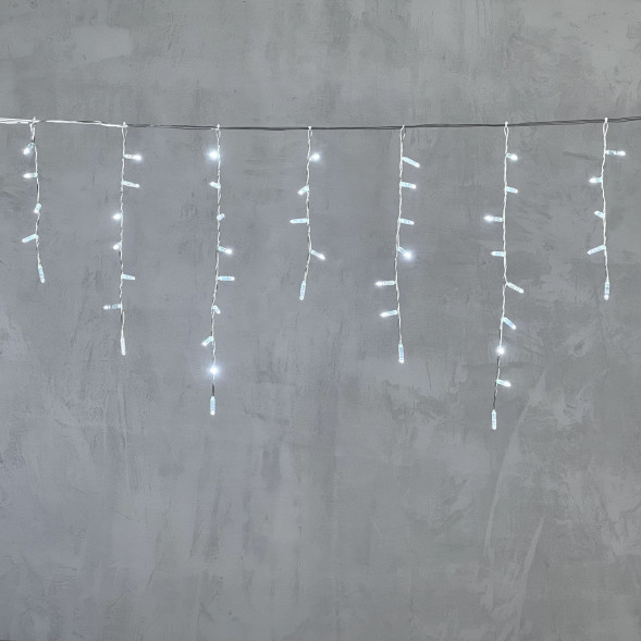 Светодиодная бахрома с колпачком 4,9*0,5 м., 189 белых LED ламп, прозрачный провод ПВХ, IP65, Beauty Led (PIL189CAP-10-2W) 