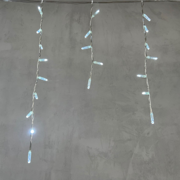 Светодиодная бахрома с колпачком 4,9*0,5 м., 189 белых LED ламп, прозрачный провод ПВХ, IP65, Beauty Led (PIL189CAP-10-2W) 